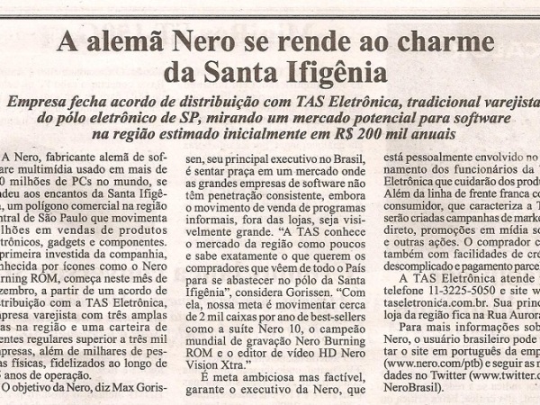 A alemã Nero se rende ao charme da Santa Ifigênia – Jornal Eletrônica em Foco – Ano L No. 605 – Dezembro 2010